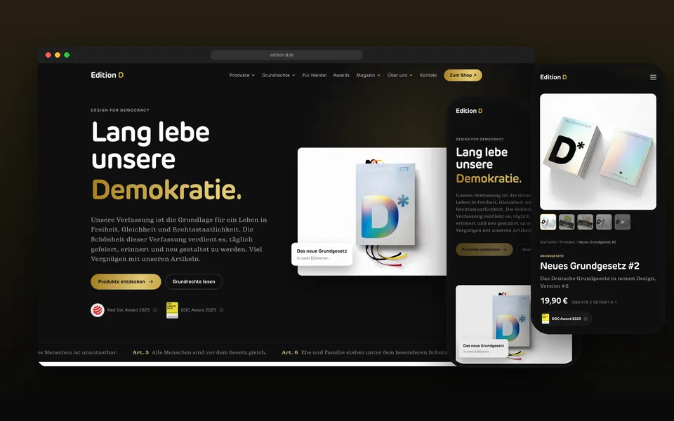 Neue Website der Edition D auf Laptop und Smartphones