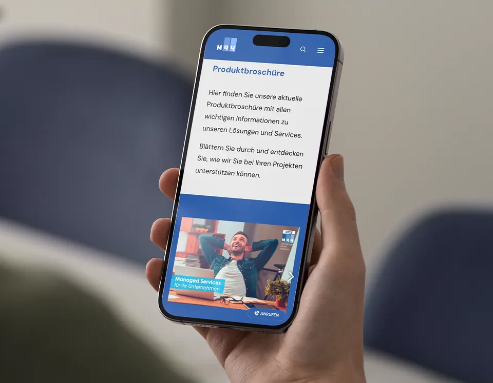 Website auf dem Smartphone