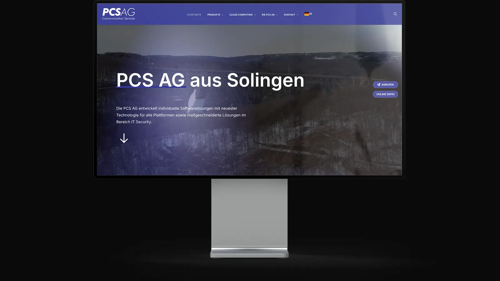 Vorher: alte Website PCS AG